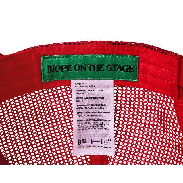 BTS Mesh Ball Cap j-hope Tour 'HOPE ON THE STAGE' FINAL Official