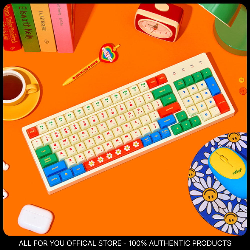 [WIGGLE WIGGLE] Silent Full-Key Mechanical Wireless Keyboard, 2 colors ...