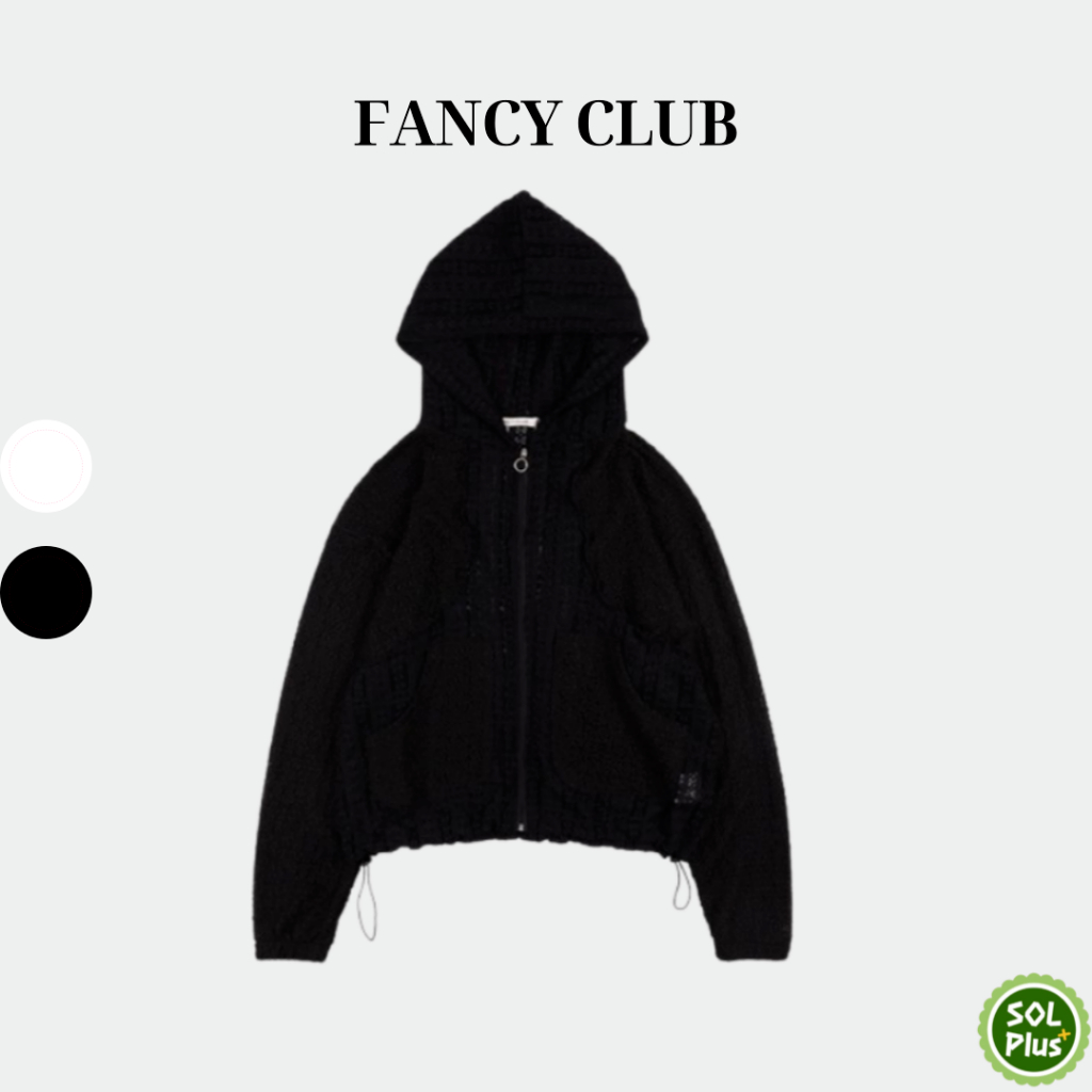 ◇NASTY FANCY CLUB◇ Plumpy lace line hooded zip-up BLACKF25