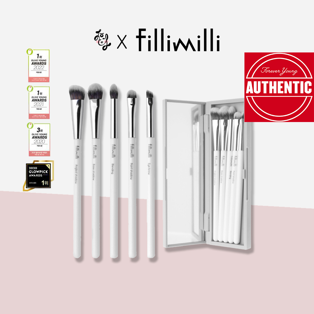 Fillimilli Eye Makeup Brush Set with Mirror Case(5 types) Shopee