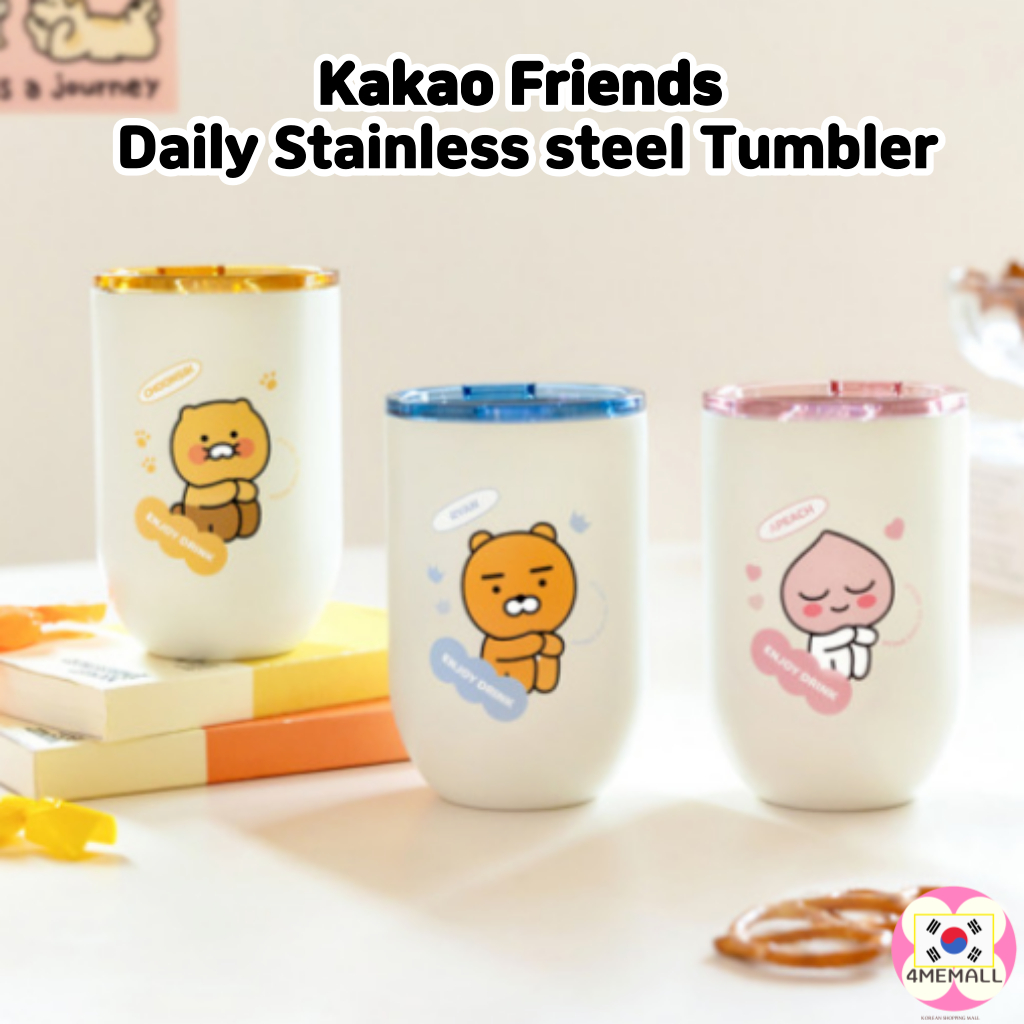 Kakao Friends Daily Stainless Steel Tumbler 350ml Water Bottle T Mug Cup Ryan Choonsik Apeach 5711