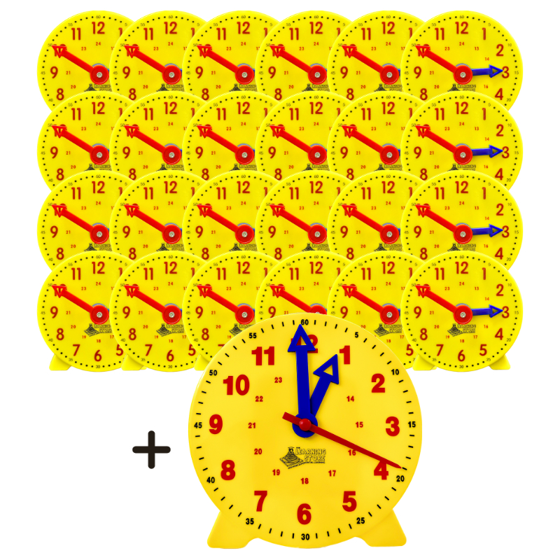 Learningstore B494 Geared Clock Classroom, Set of 25 - Children Math ...