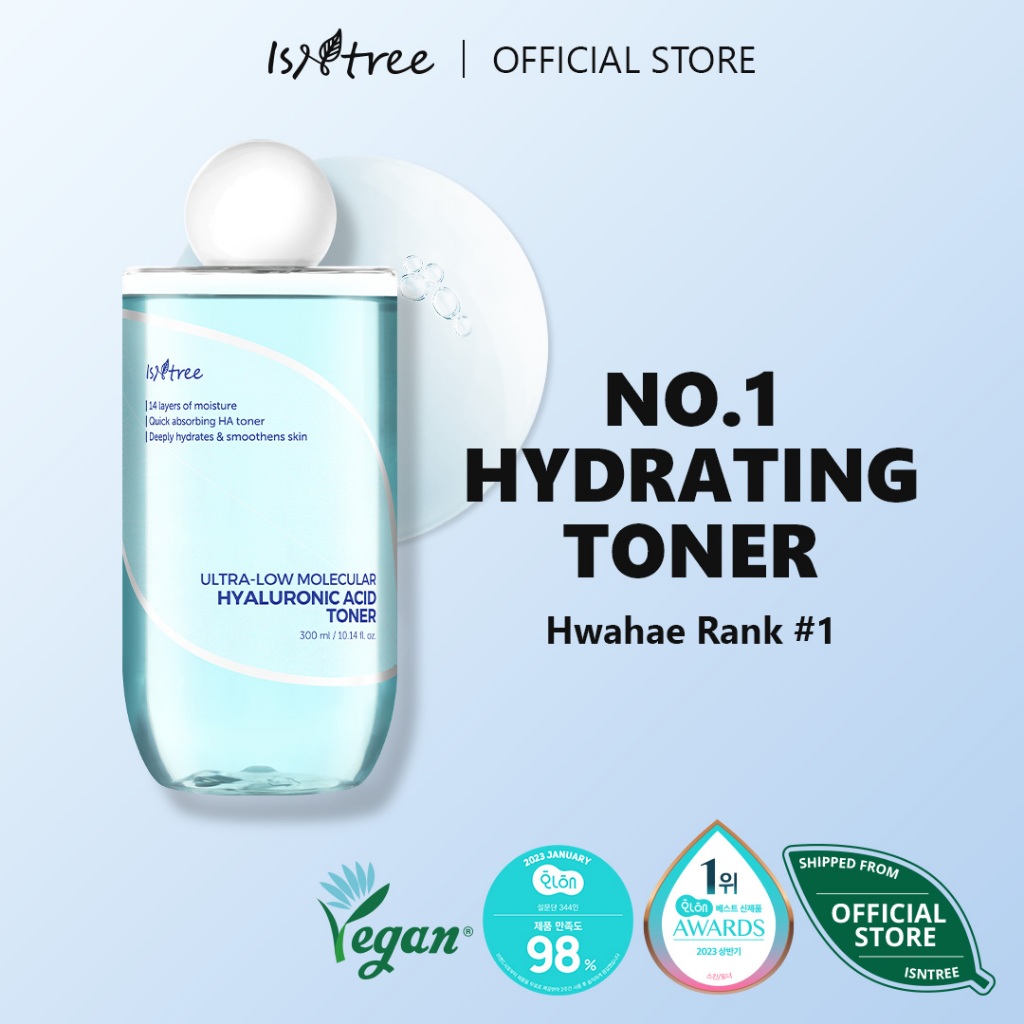 Isntree UltraLow Molecular Hyaluronic Acid Toner 300ml Shopee