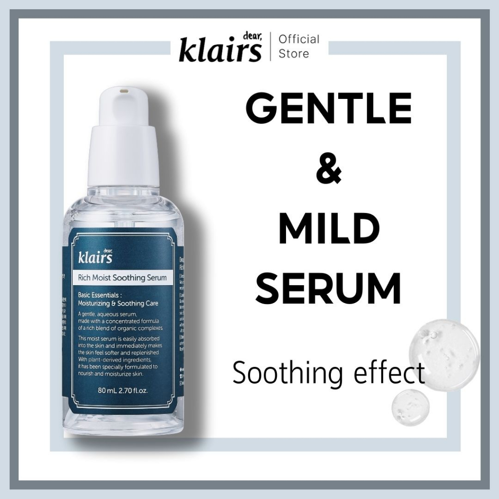 [Klairs] Rich Moist Soothing Serum 80ml , Oily Skin / Dehydrated skin