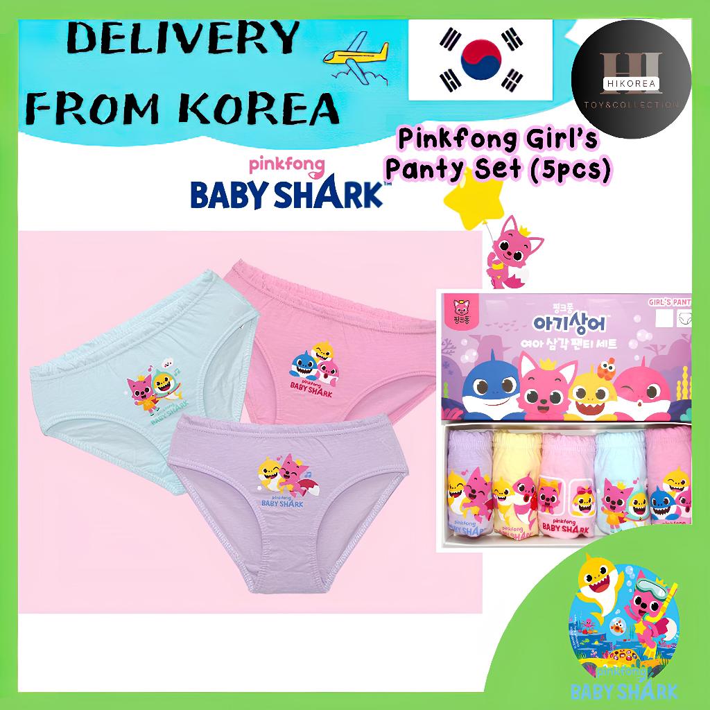 Pinkfong Baby Shark Kids Panty Set of 5 Cute triangular panty underwear