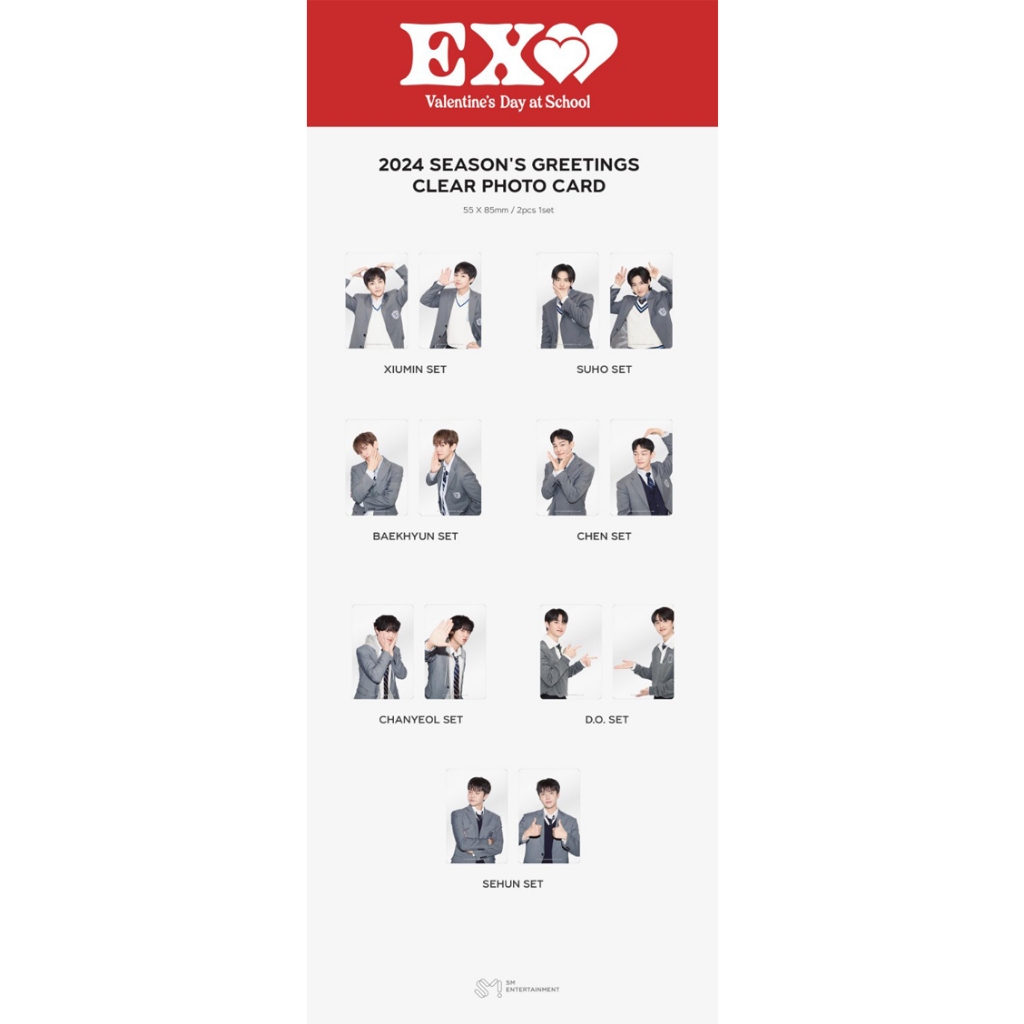 EXO 2024 Season's Greetings Random Trading Card Set – Original K-Pop Concept Selfie Photocard