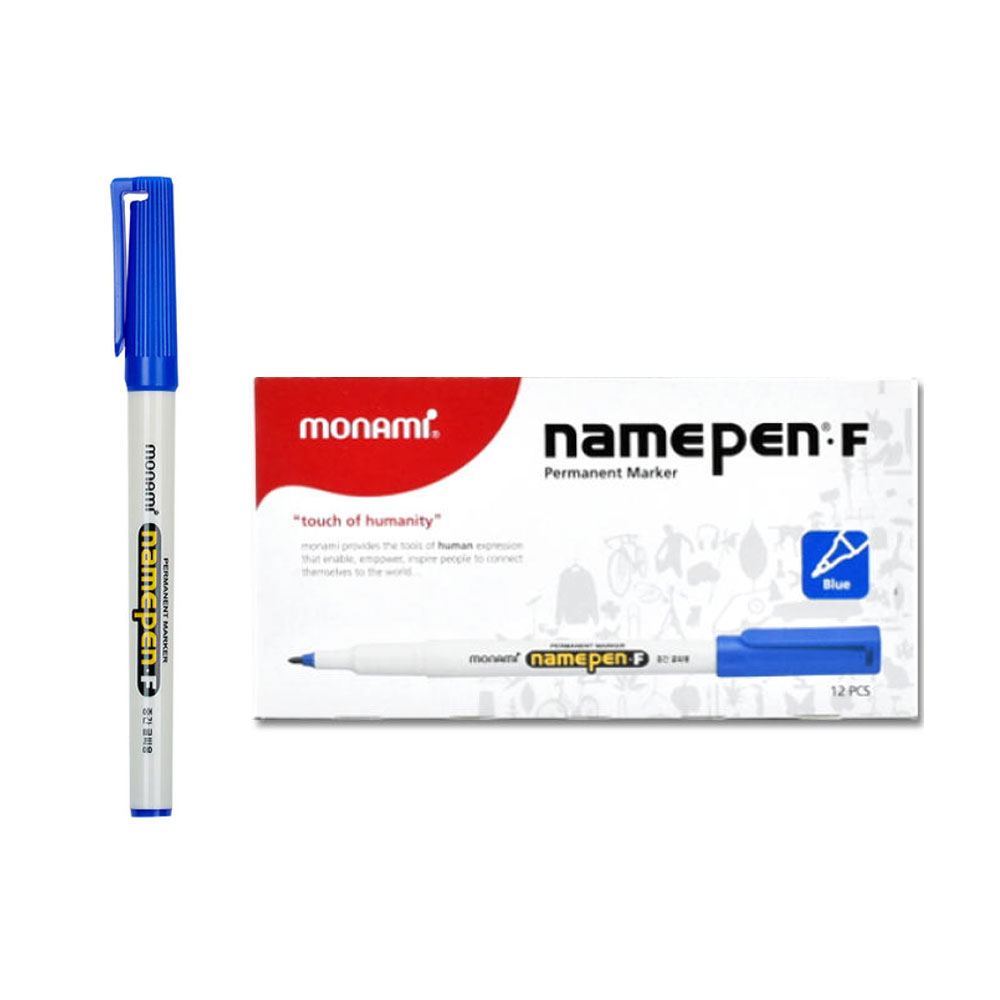 Monami Name Pen F Medium Point Permanent Marker Oil-based Pen Blue 1 ...