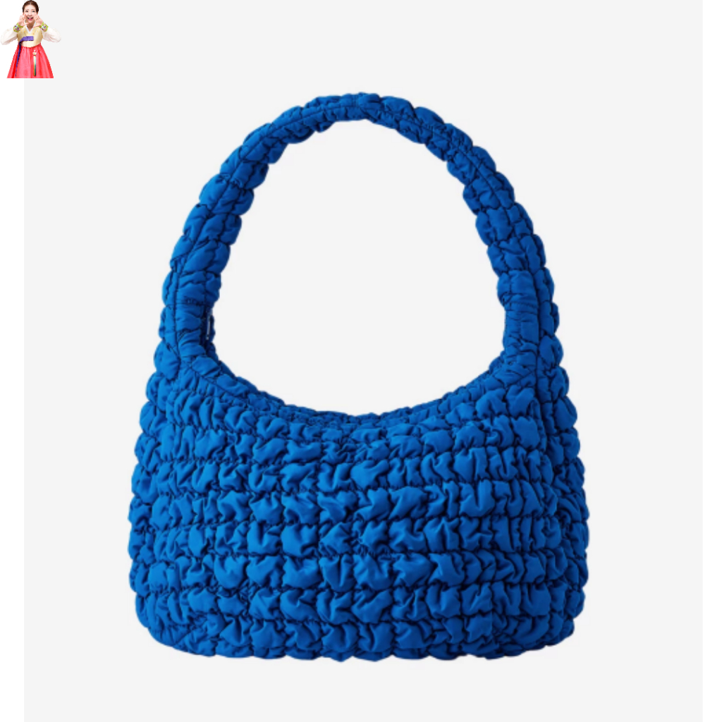 COS Quilted Oversized Shoulder Bag Blue Shopee Philippines