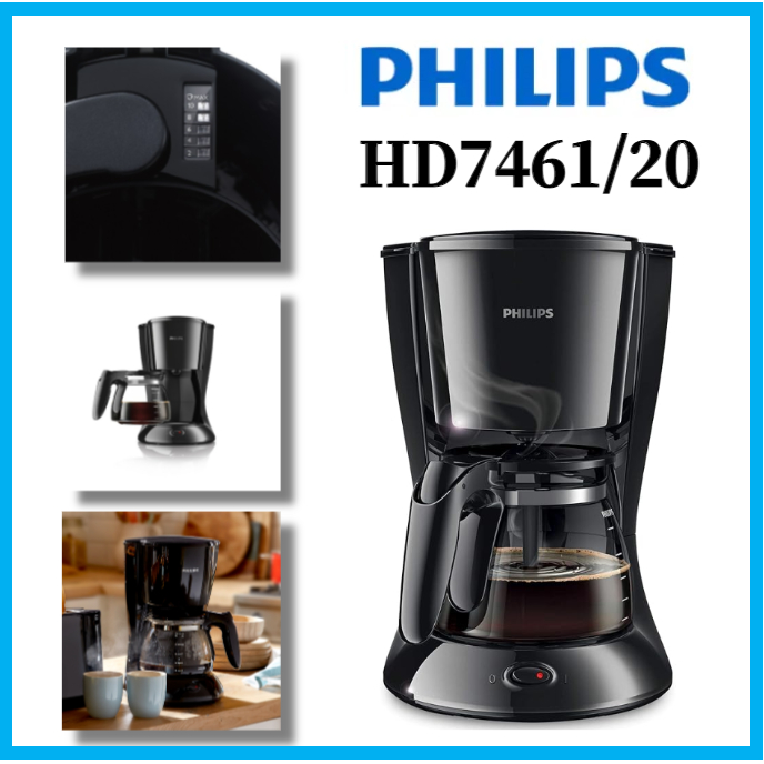 Philips HD7461/20 Daily Filter Drip Coffee Machine Coffee Makers Removable, SwingOut Filter