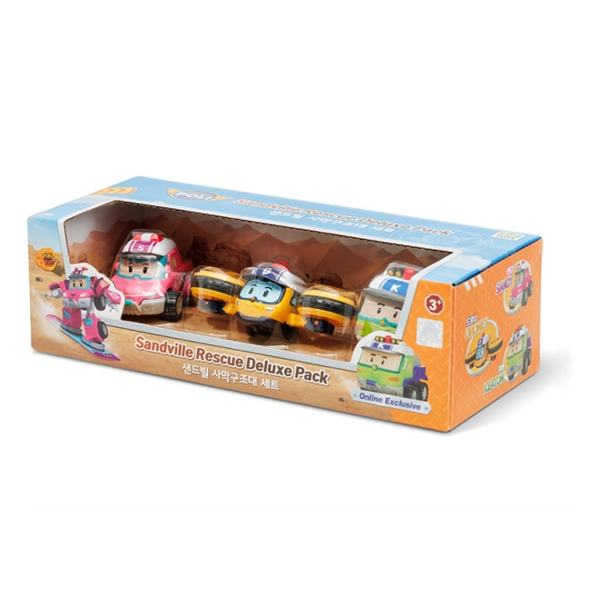 ROBOCAR POLI Die-Cast Sandyville Rescue Deluxe Pack / Sandy / Droney ...