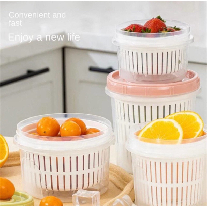 Household Refrigerator Storage Containers Drain Basket Kitchen Organize ...