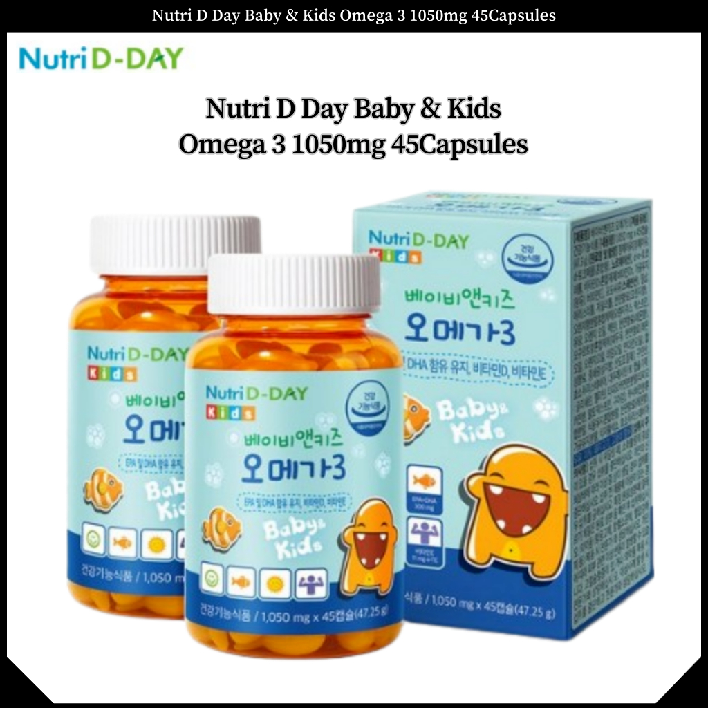 Nutri D Day Baby & Kids Omega 3 1050mg 45Capsules EPA DHA Vitamin D