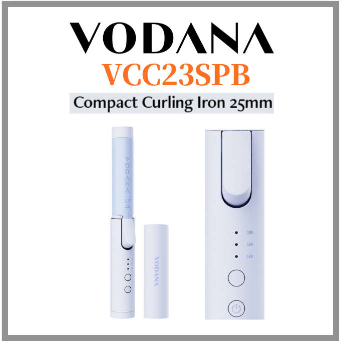 Vodana VCC23SPB powder blue compact curling iron (25mm) Ceramic Coating ...