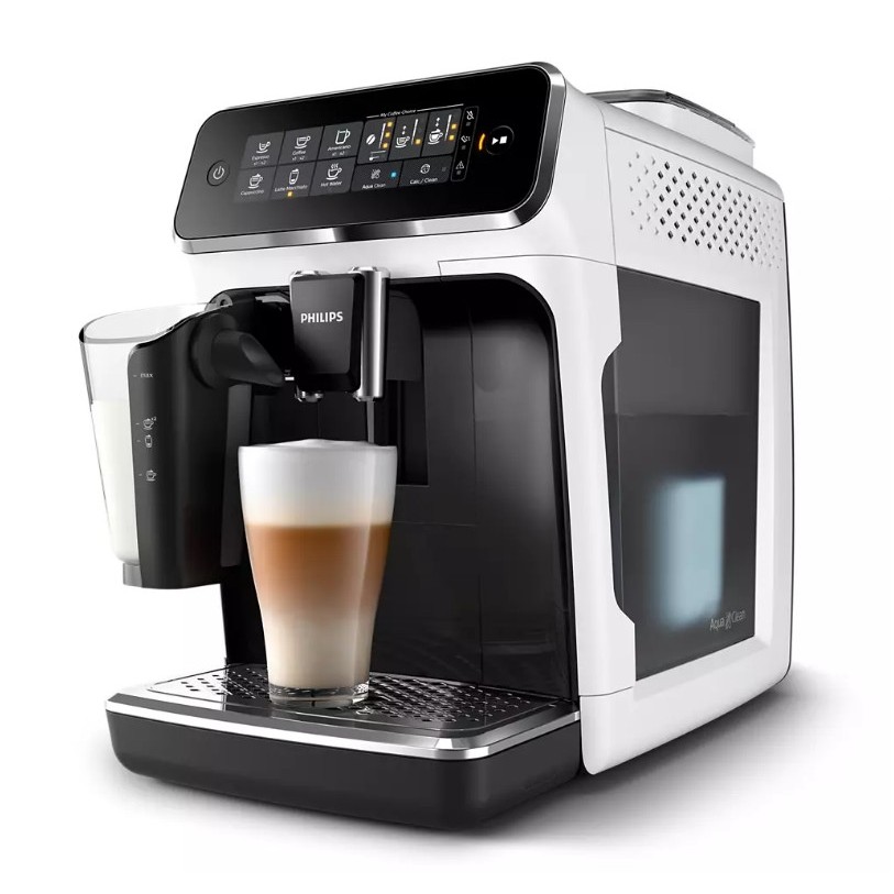 PHILIPS 3200 Series Fully Automatic Espresso Machine LatteGo White