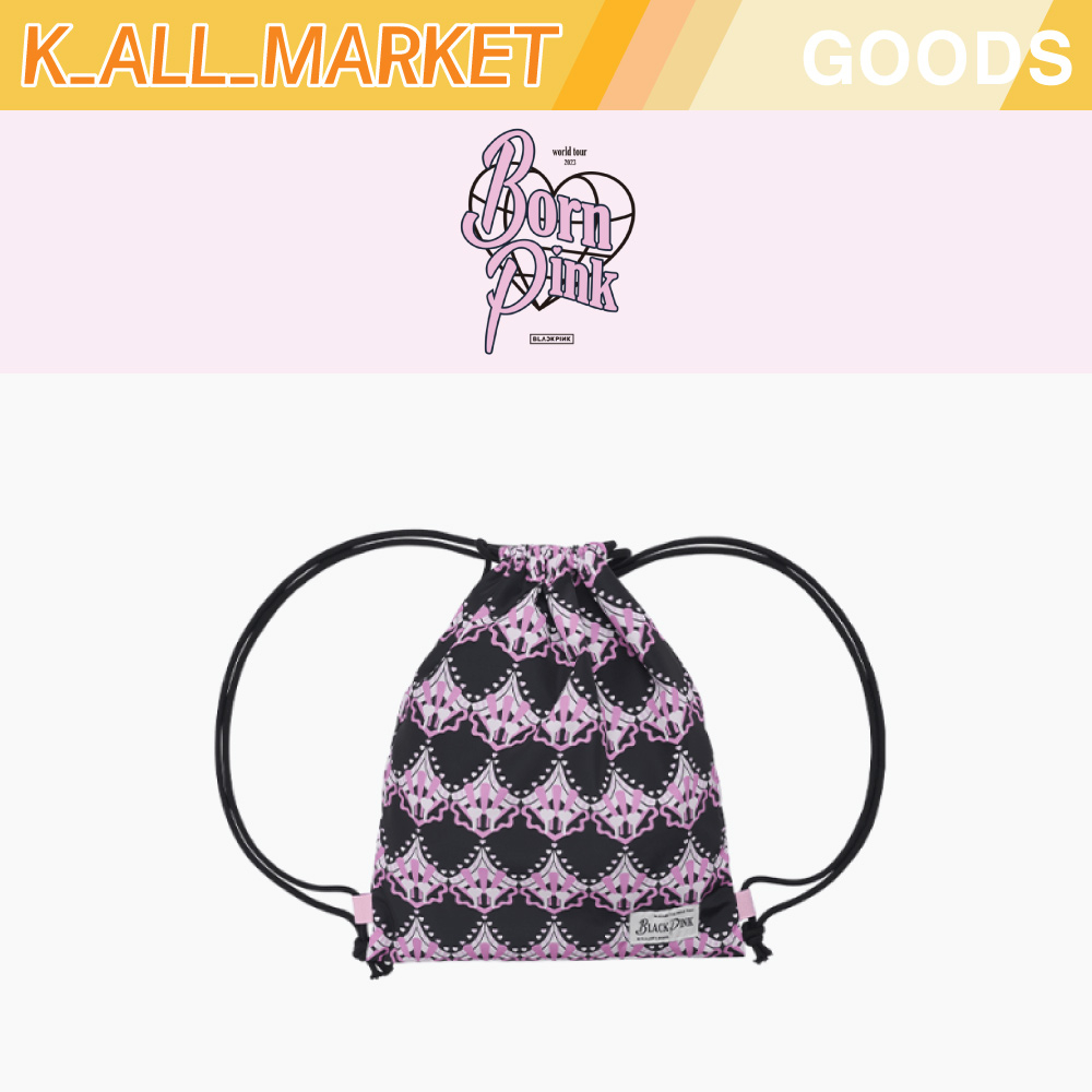 Black pink drawstring discount bag