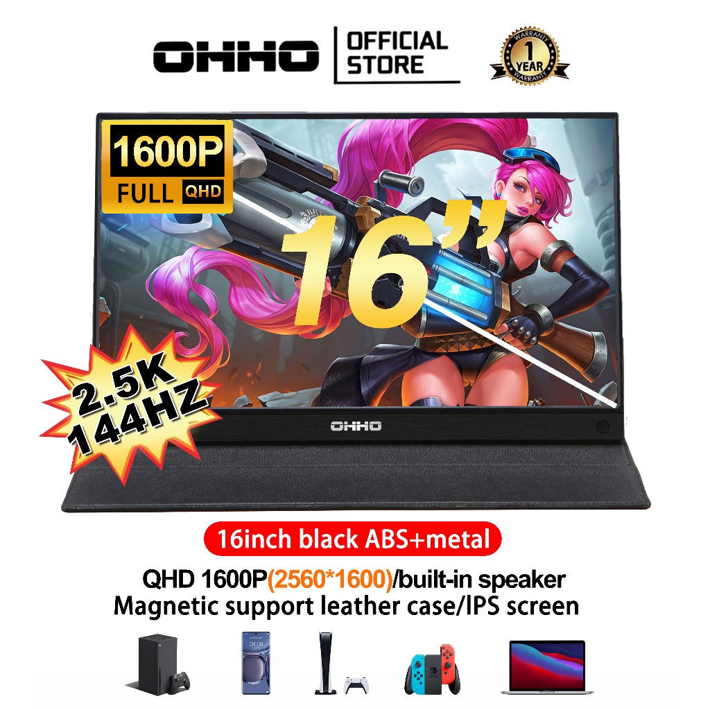 16.0inch Portable Monitor 144HZ I 2.5K 2560*1600P IPS IType-c I HDMI I ...