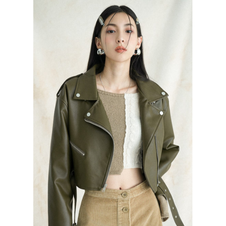 VINTAGE RETRO RIDER JACKET KOREA cropped jacket | Shopee Philippines