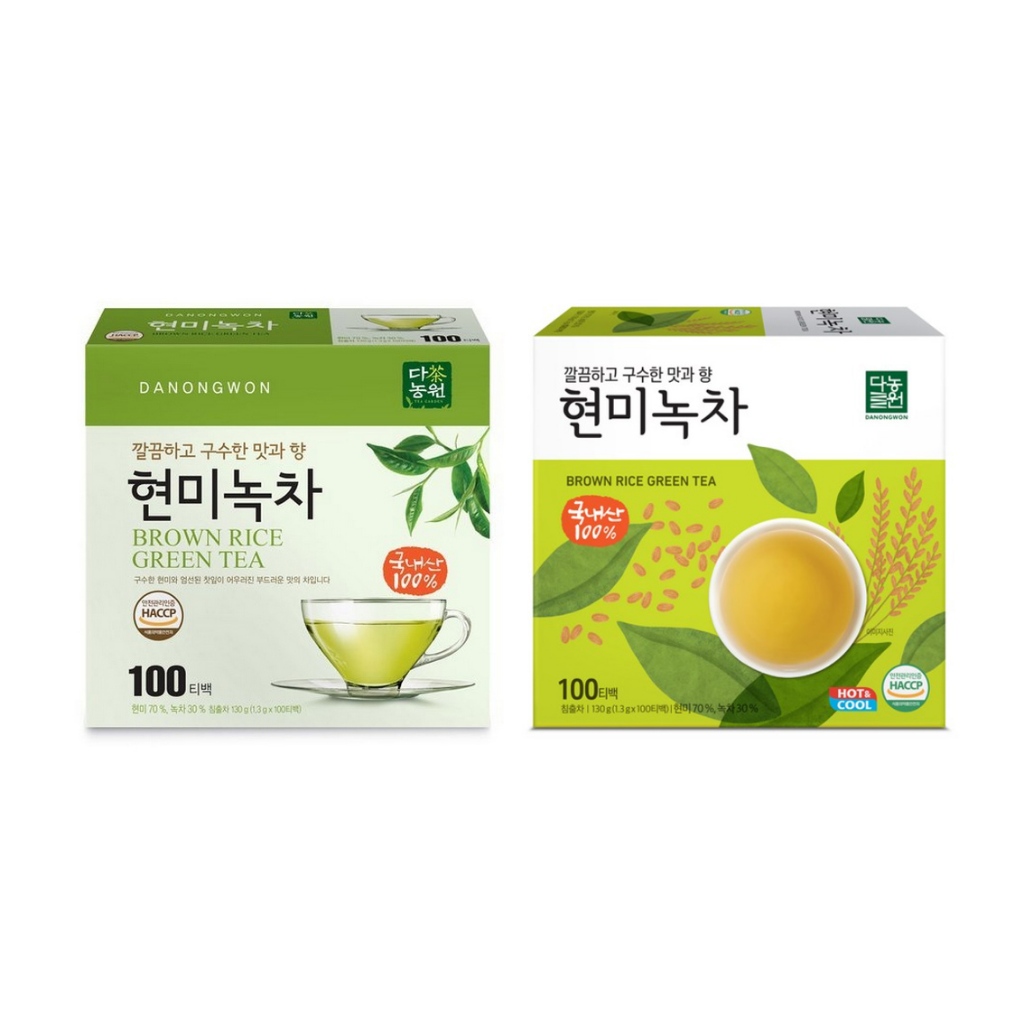 Danongwon Brown Rice Green Tea 1.3g x 100pcs (Box / No Box) | Shopee ...