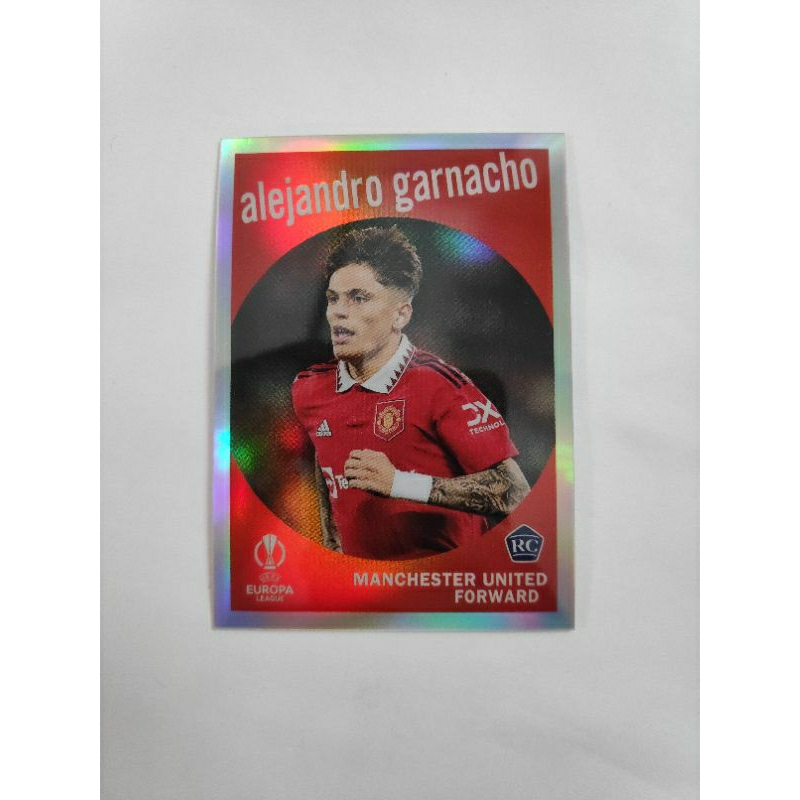 Alejandro Garnacho Red Parallel Authentic Soccer Card Manchester United ...