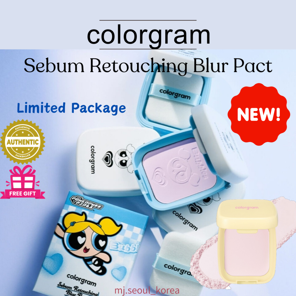 Colorgram Sebum Retouching Blur Pact Pink Powder Limited Package ...
