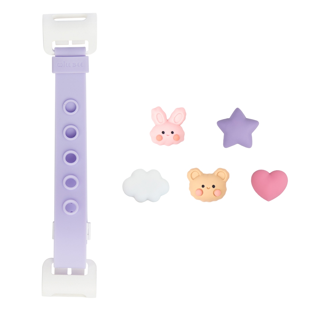 WiLLBee CLIPON Soft Mini with 5pcs Charms (Purple / Shy Rabbit Bear ...