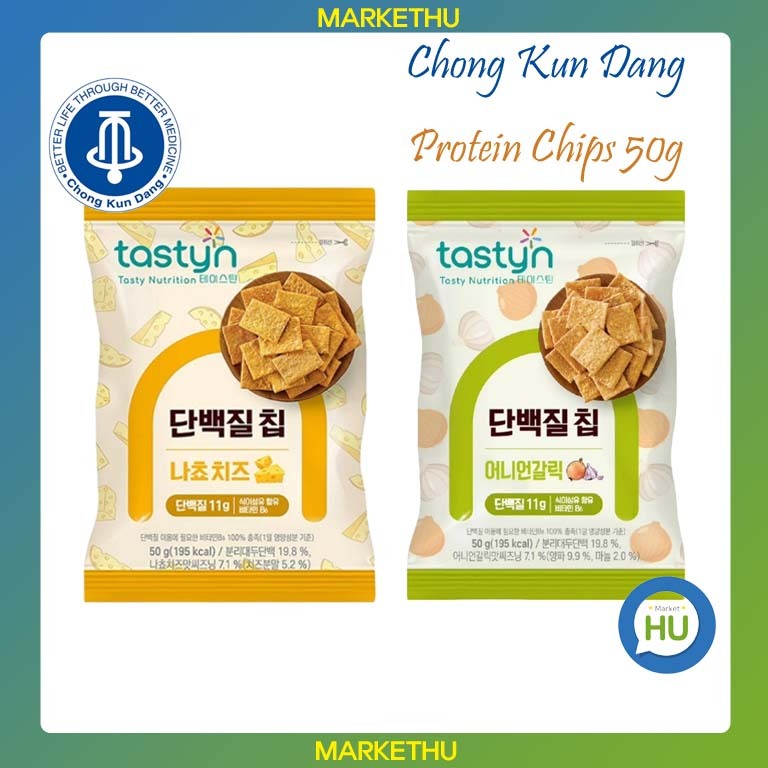 [Chong Kun Dang] Protein Chip 2 Types Nacho Cheese, Onion Garlic Flavor ...