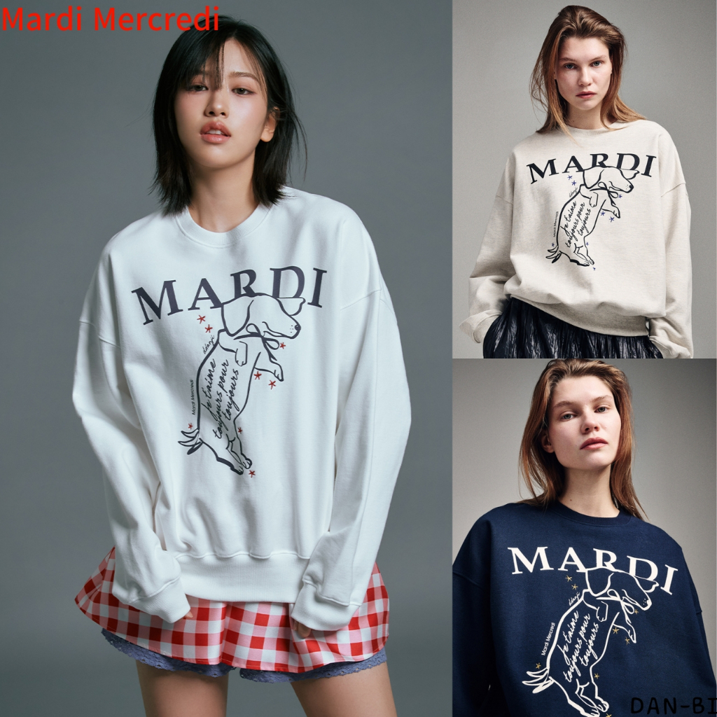 Mardi SWEATSHIRT RAGLAN SWING THE TAIL DDANJI PEARL NECKLACE_OATMEAL main image 0