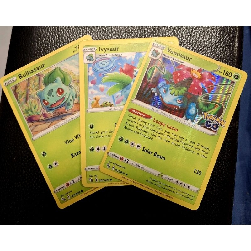 Bulbasaur Ivysaur Normal Venusaur Holo 001 002 003 Pokemon Go 