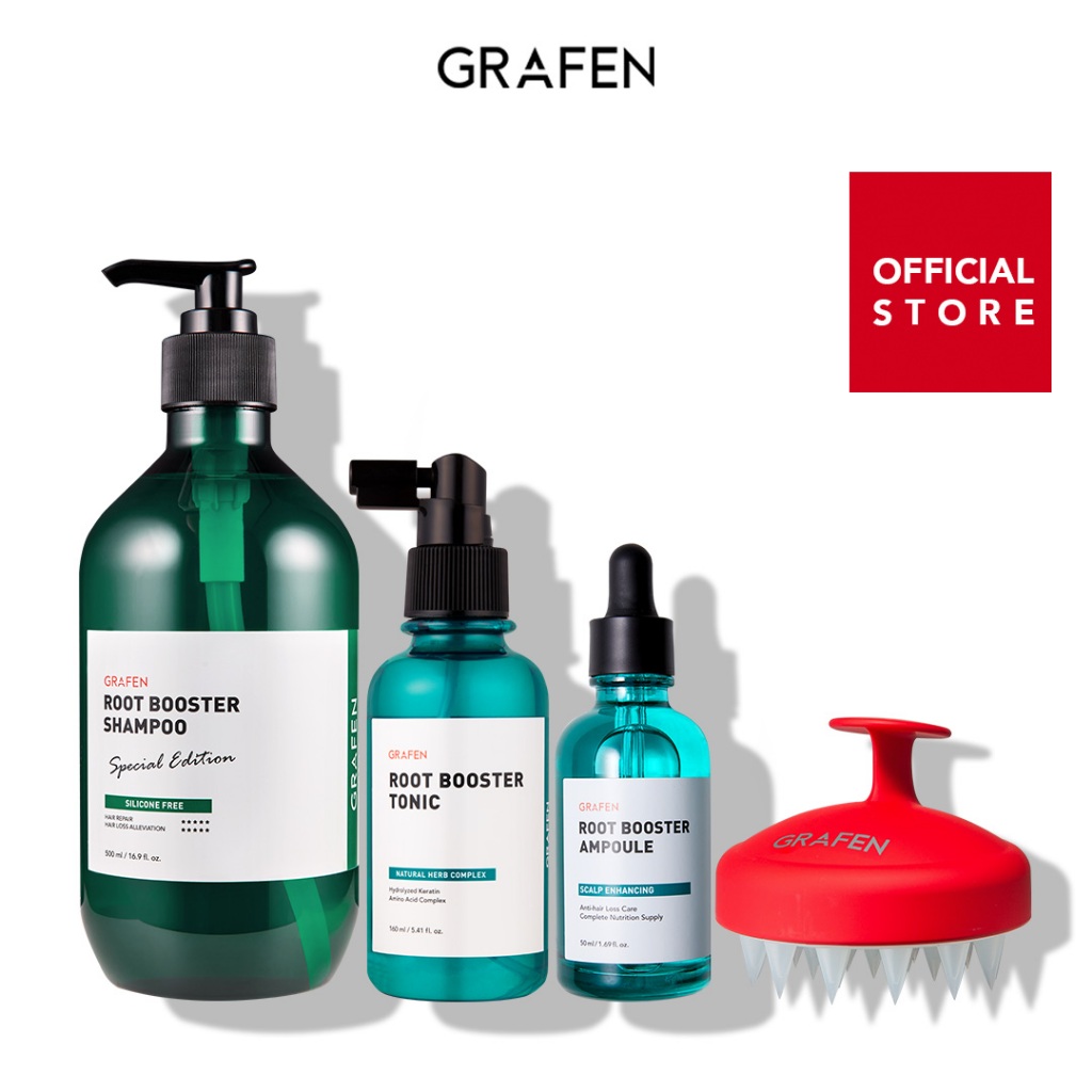 Grafen Bundle of 4 / Root Booster Shampoo 500ml Plus Tonic 160ml Plus ...