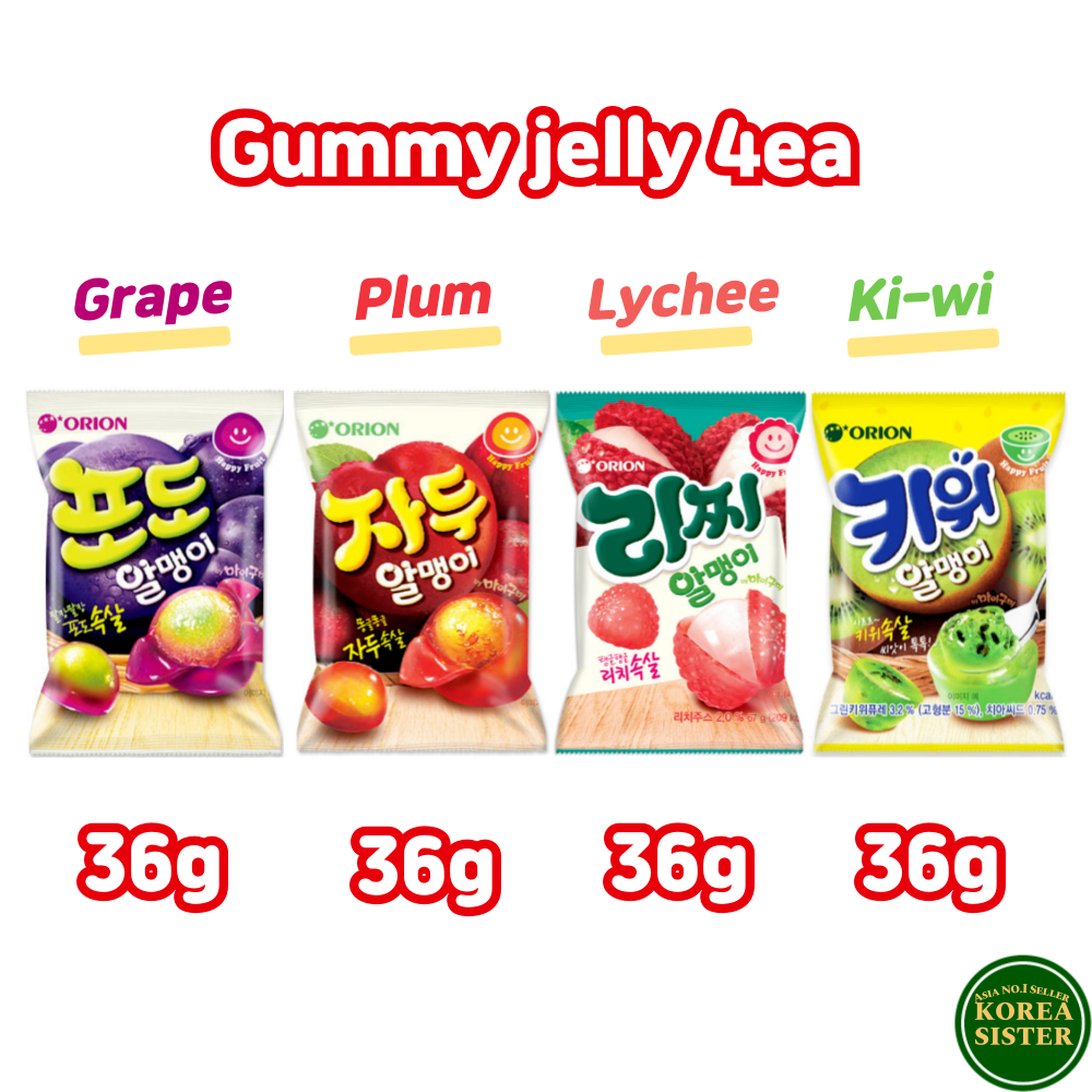 [ORION] my gummy jelly 36g, 43g / Korea / grape / plum / lychee / ki-wi ...