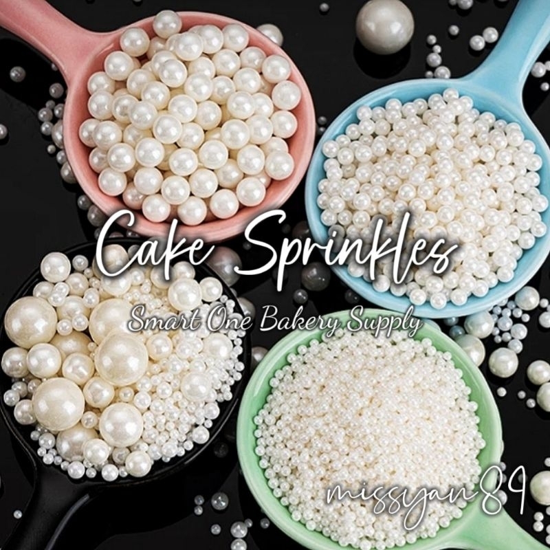 500g/250g/100g White Pearl Sprinkles Candy Ball Edible Cake Sprinkle ...