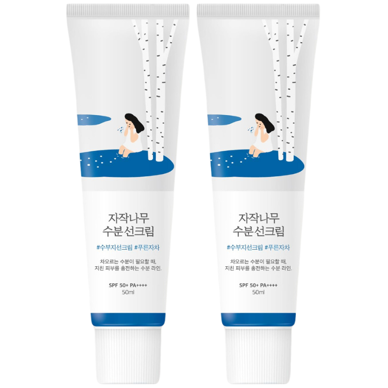 ROUND LAB Birch Moisturizing Sunscreen SPF 50+ PA++++ Value Set (50ml x ...