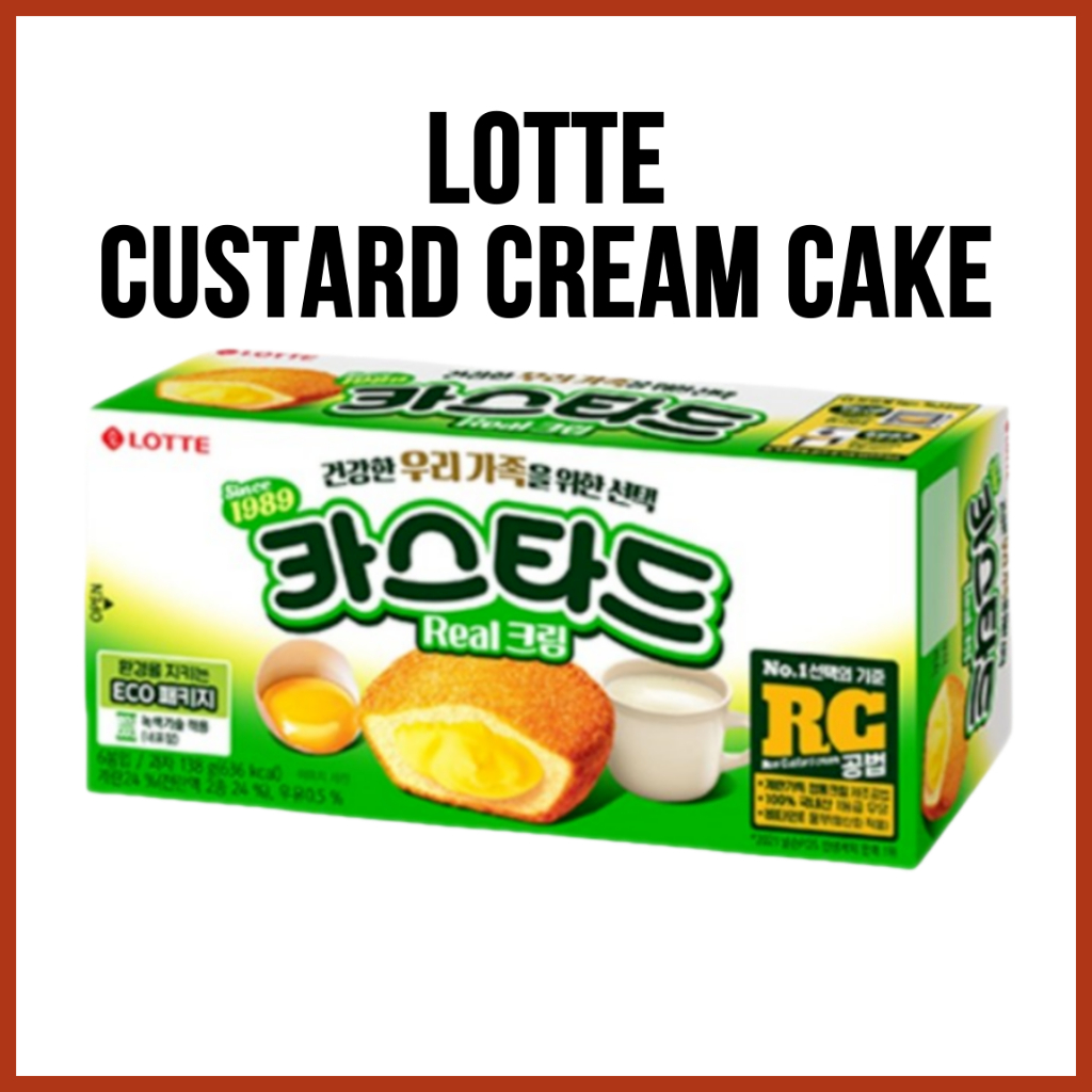 LOTTE Custard Cream Cake Original Korean Premium Dessert | Shopee ...