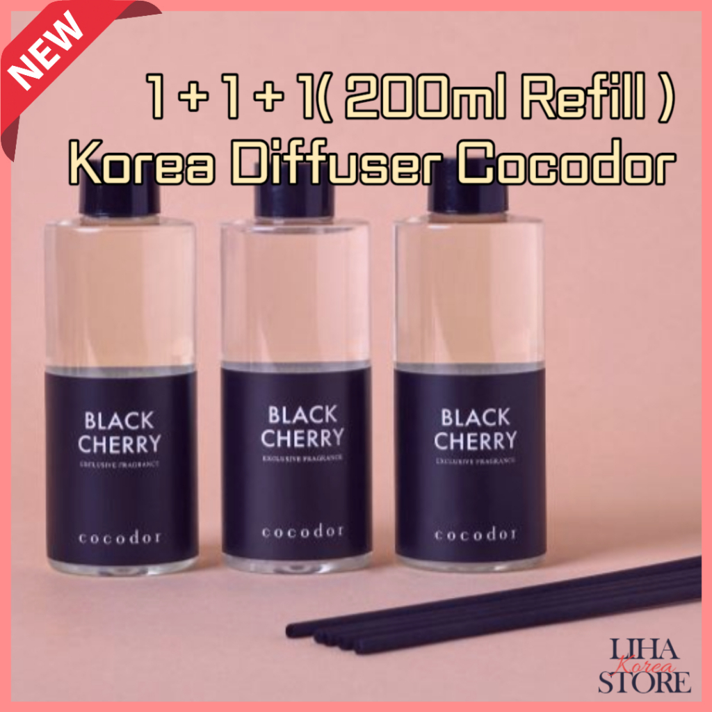 (1+1+1)Refill 200ml Korea Cocodor Diffuser Lead Stick 10P Black Cherry ...