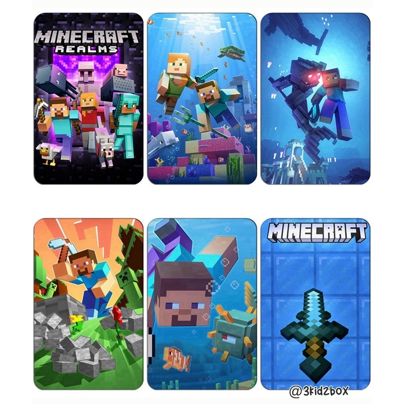 Minecraft Ezlink Card Sticker Protector Cartoon Stickers | Shopee ...