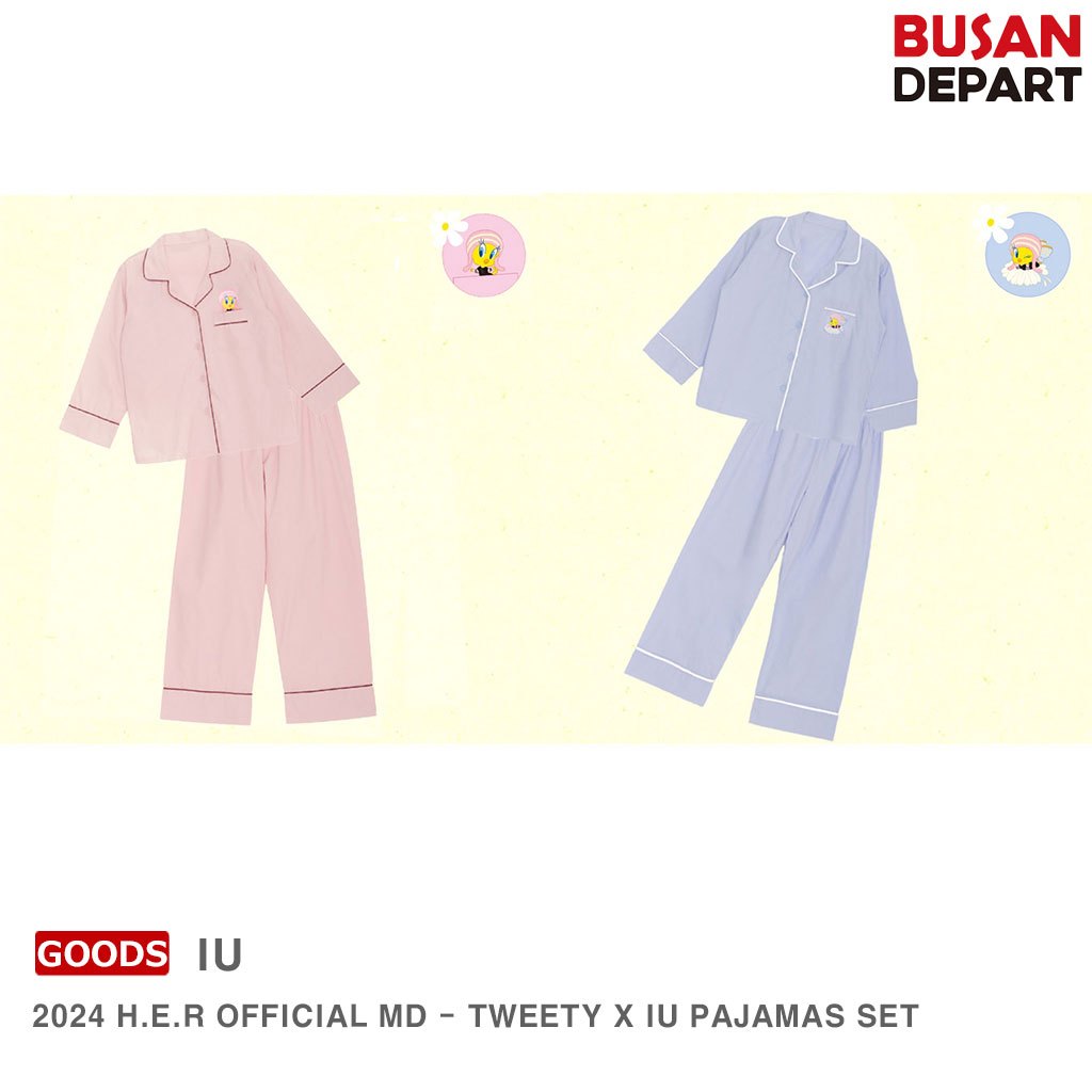 2024 IU H.E.R OFFICIAL MD - TWEETY X IU PAJAMAS SET