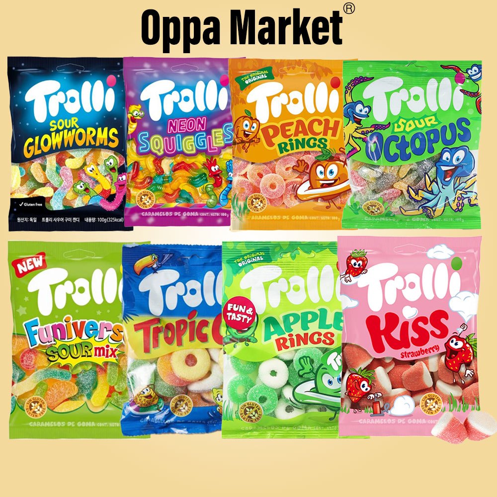 Trolli Gummy Sweets Chewy Sour Korean Favorite 6 Flavors Jelly | Shopee ...