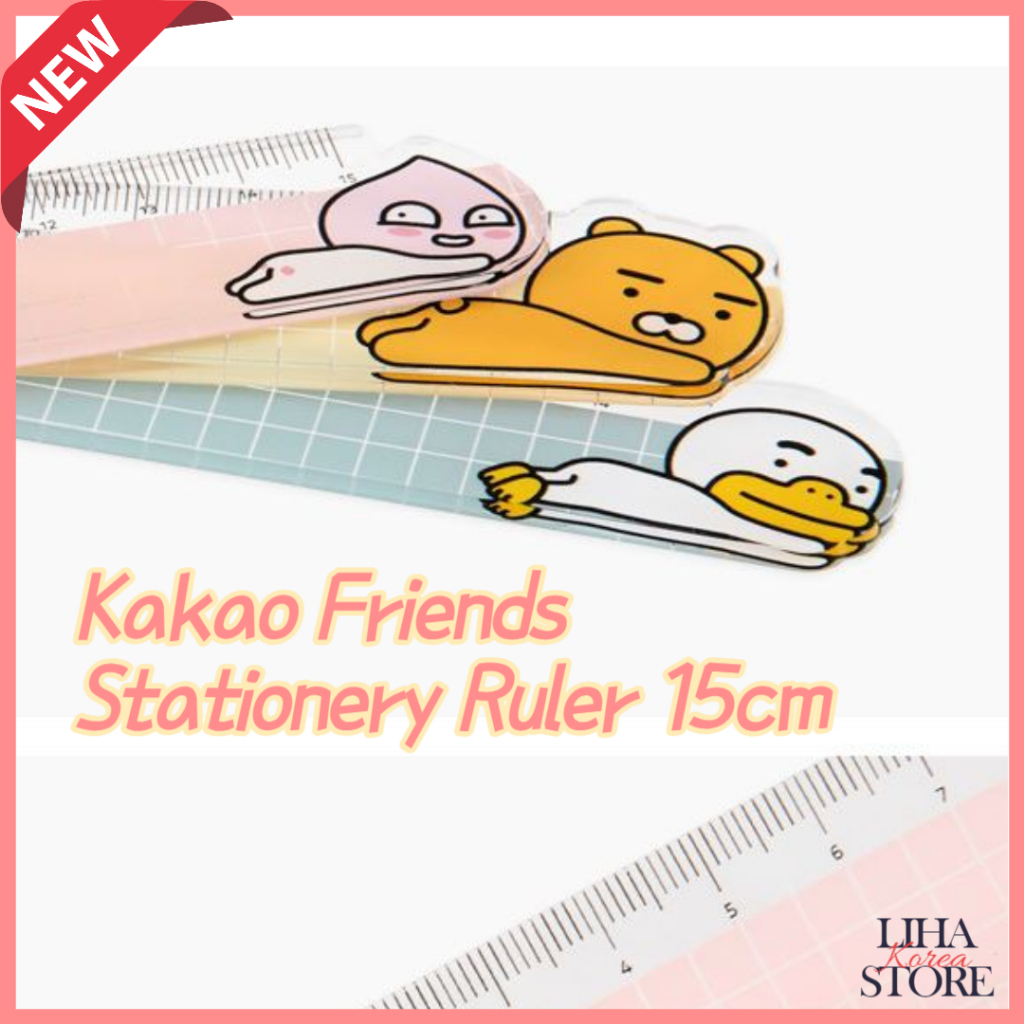 Korea Kakao Friends Ruler 15cm Square Character Ruler Rectangular Ryan ...