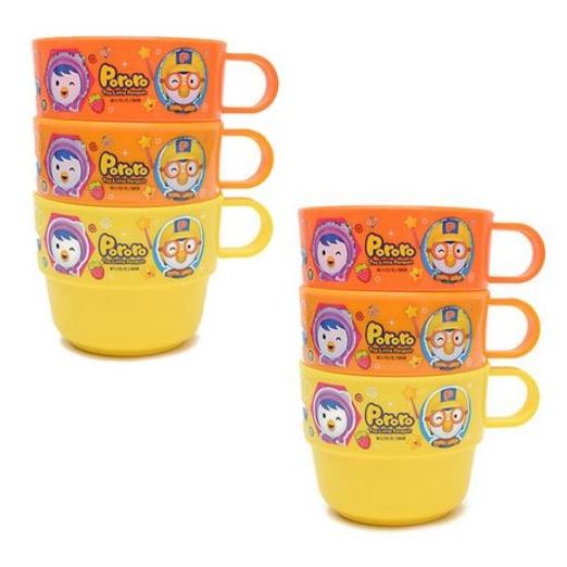 Pororo Korean Safety Plastic Cups for Kids Plastic Handle Cup ...