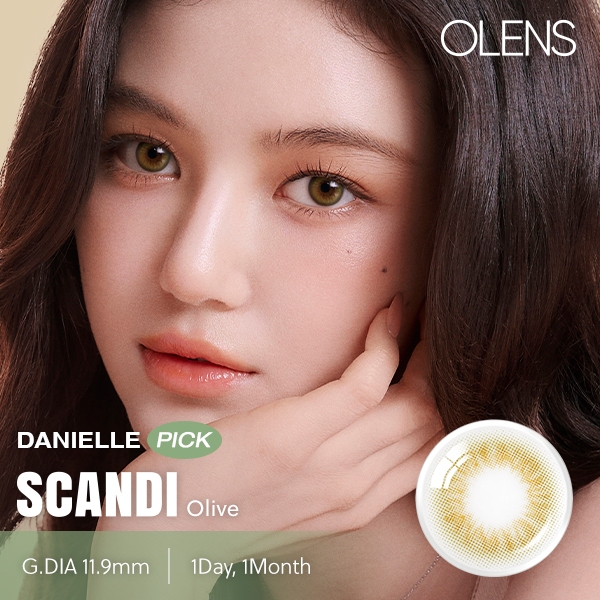 OLENS Offcial NewJeans Pick Scandi 1Day Olive 4P Contact Lens | Shopee ...