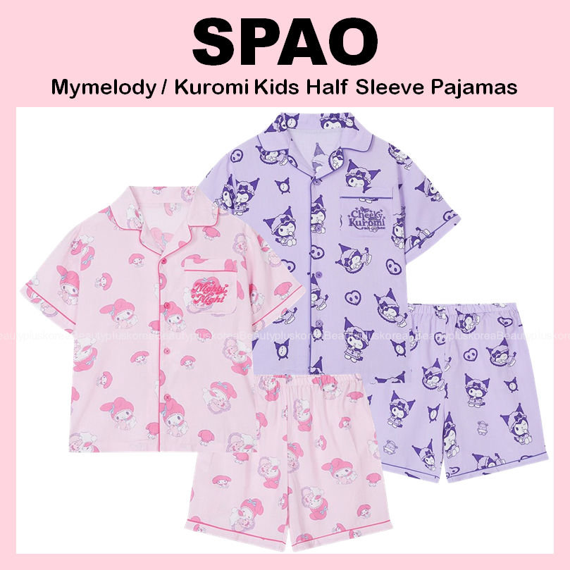 [SPAO] Mymelody / Kuromi Kids Half Sleeve Pajamas Set (140cm / 150cm ...