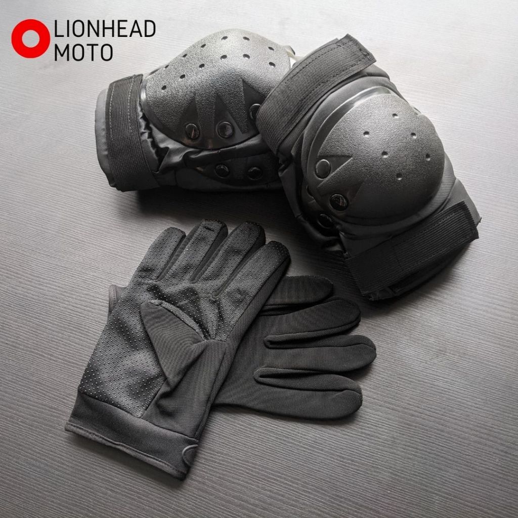 MOTORCYCLE RIDING KNEE AND ELBOW PADS WITH GLOVES | Shopee Philippines