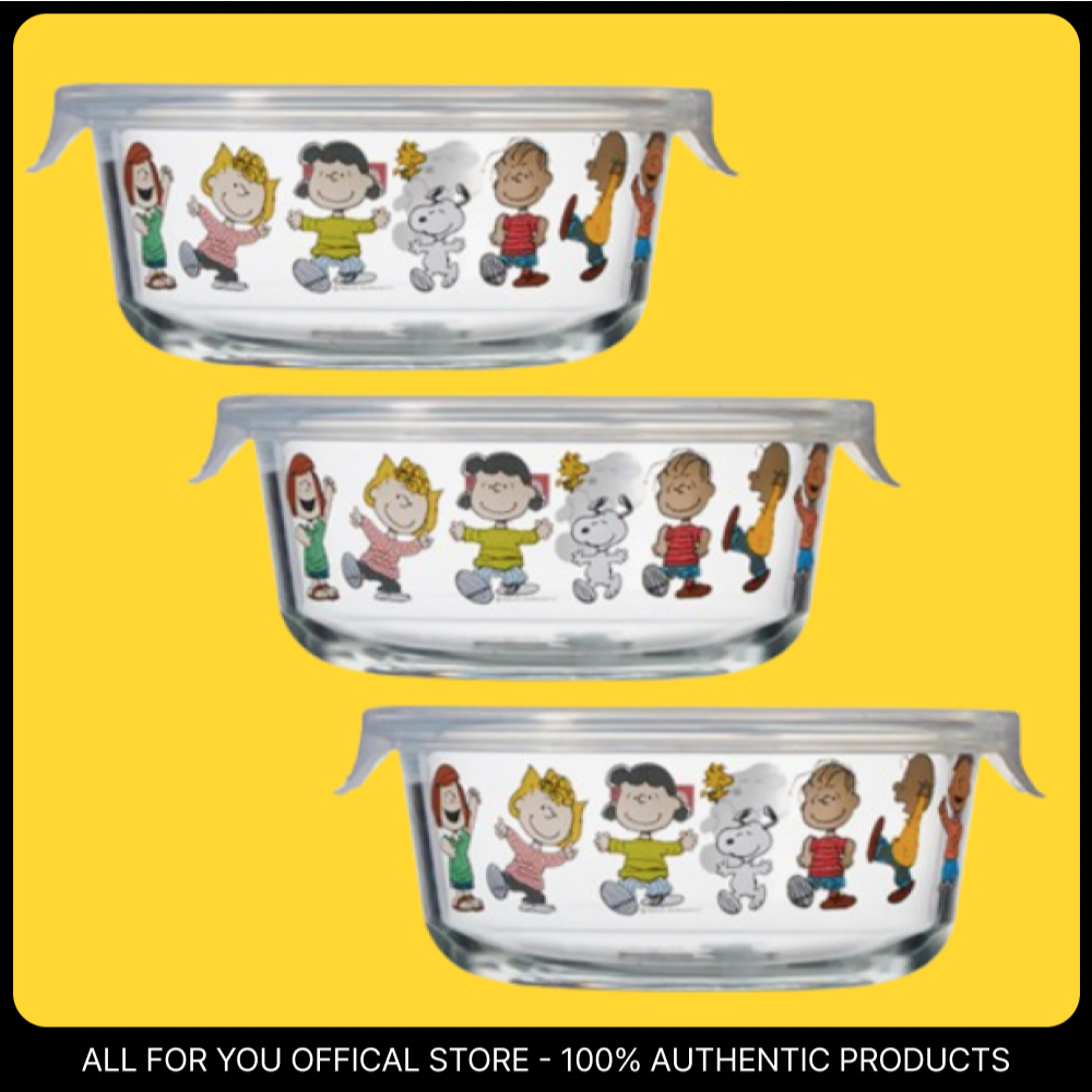 [Pyrex] Snoopy Round Storage Container 380ml, 3p Set / Baby Food ...