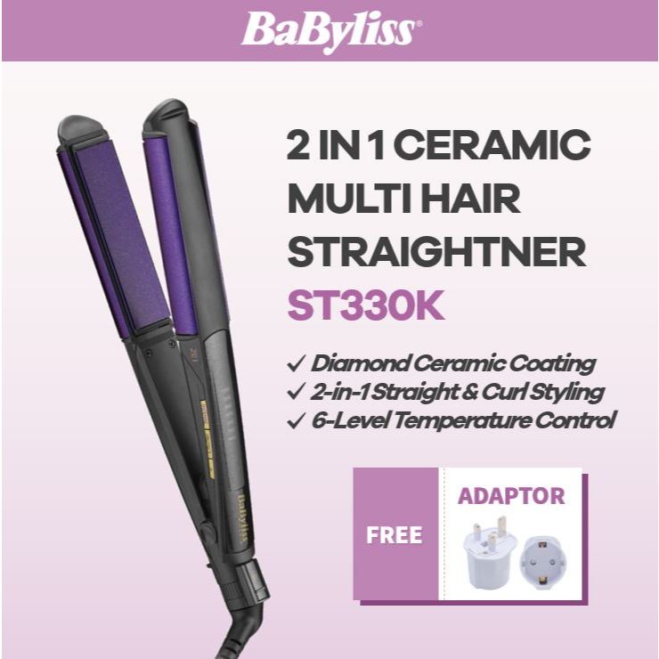 BABYLISS ST330K 2-IN-1 DIAMOND CERAMIC MULTI HAIR STRAIGHTENER (FLAT IRON)
