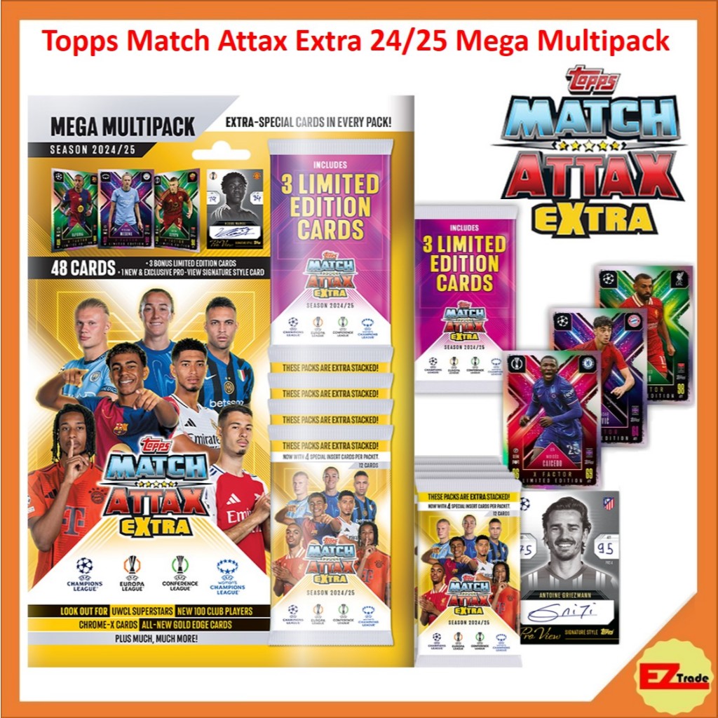 Topps Match Attax Extra UEFA Champions League 2024/25 Mega Multipack ...