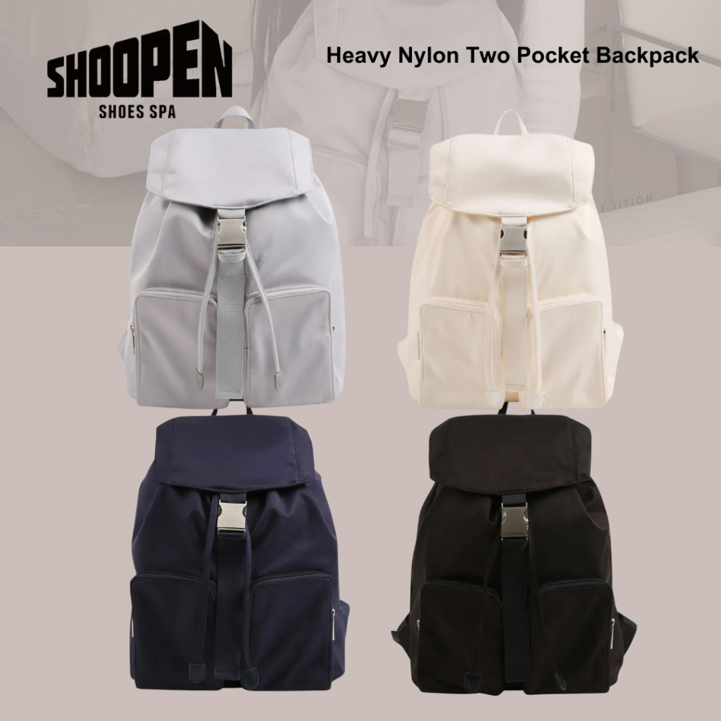 [SHOOPEN] Heavy Nylon Two Pocket Backpack (4 colors) | Shopee Philippines