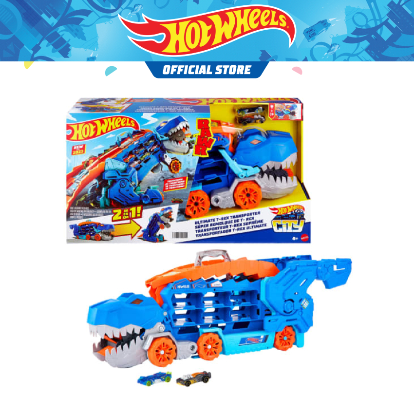 Hot Wheels City Ultimate Hauler - Transforming T-Rex with Dual Race Track, Stores Over 20 Cars main image 0