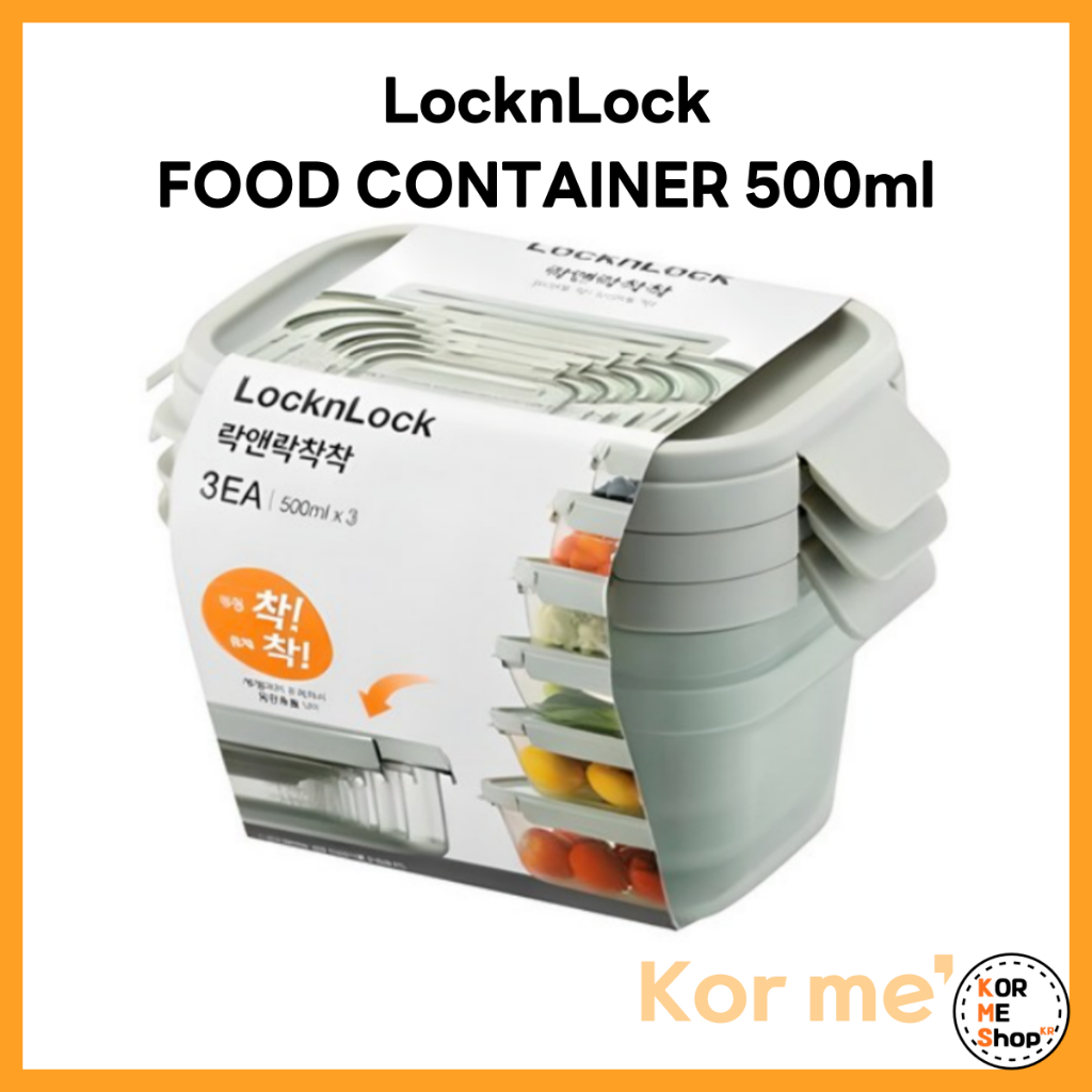 LocknLock Stackable Airtight food Container 500ml x 3pcs | Shopee ...