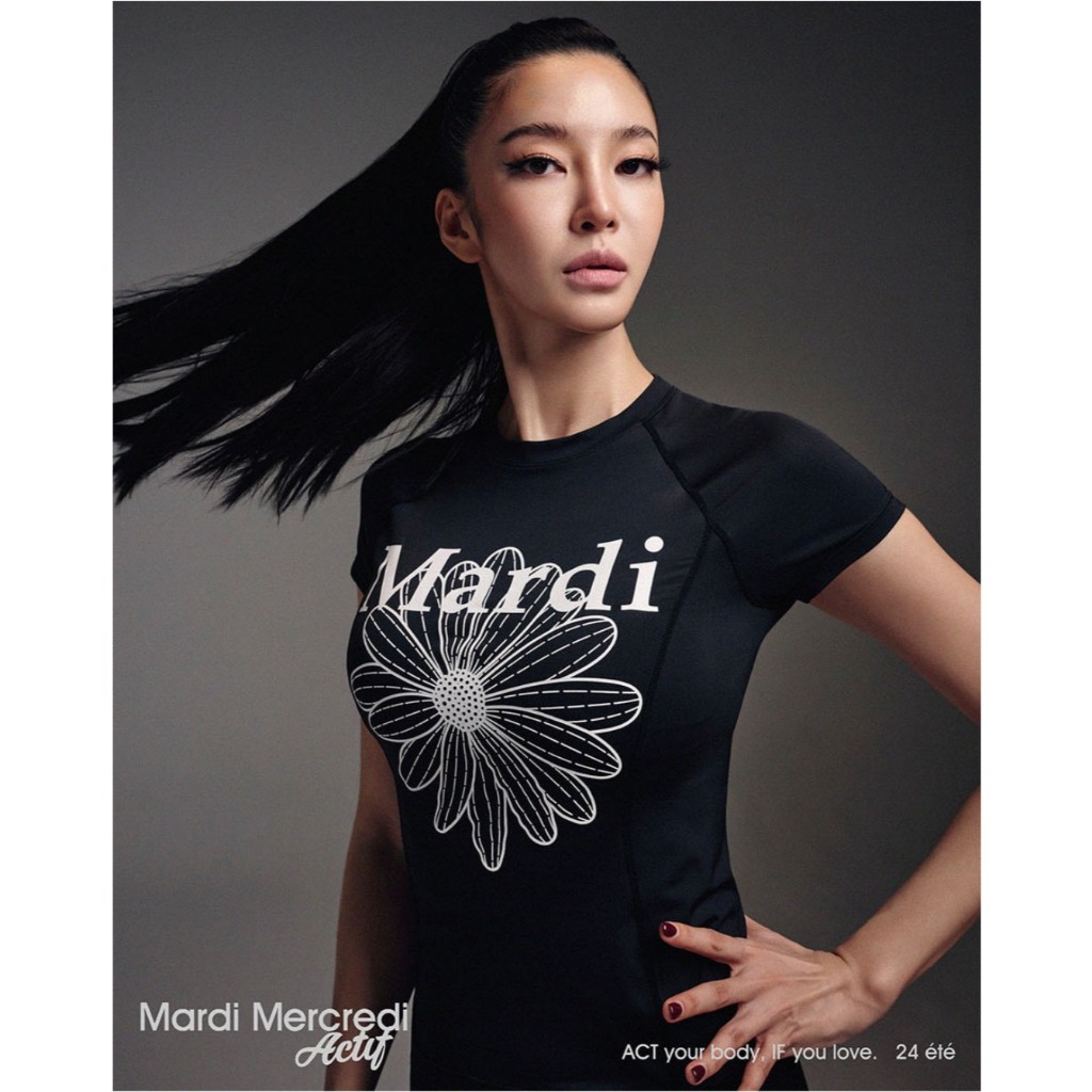 ★MARDI MERCREDI ACTIF★AIRLIFT slim fit top flowermardi★ MARDI MERCREDI