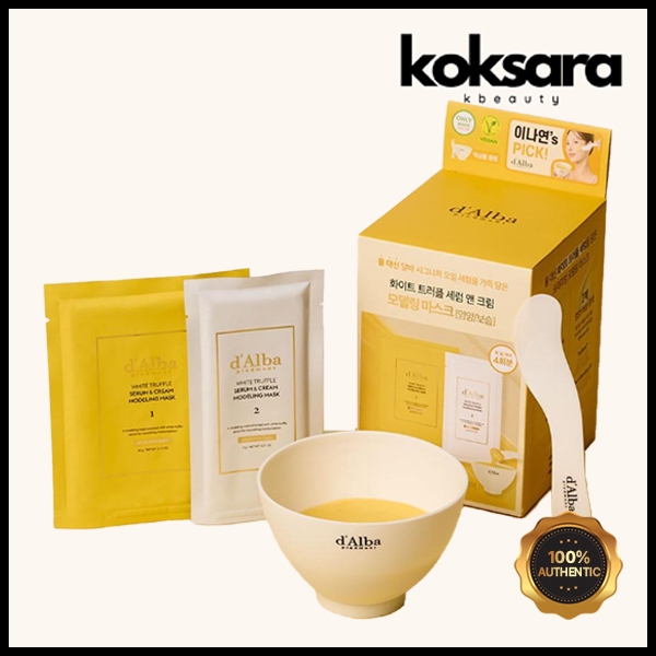 d'alba white truffle serum&cream modeling mask 66g 4pcs + mixing bowl ...